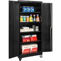 Hallowell 36'' x 24'' x 72'' Black Mobile Storage Cabinet with Solid Doors - Unassembled 415S24M-ME 434415S24MME